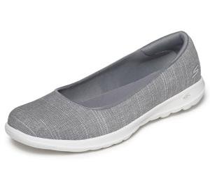 Skechers Women's Go Walk Lite-Susie Ballet Flat, Gray, 9 Medium US