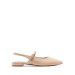 DREAM PAIRS Women's Slingback Dress Pointed Toe Flats Ballet Mary Jane Flat Shoes with Buckle Strap Low Heel Dressy Flats,Size 8.5,Nude,SDFA26008W