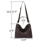 Woven Suede Shoulder Bag for Women Suede Hobo Bag Tote Elegant Handbag Satchel for Work Travel