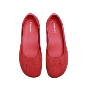 DREAM PAIRS Women's Ballet Flats Dressy Arch Support Wide Toe Box Knit Flats Comfortable Round Toe Slip On Travel Work Business Office Barefoot Shoes,Size 8,Red,SDFA26015W