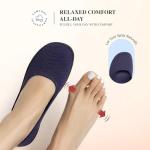 DREAM PAIRS Women's Ballet Flats Dressy Arch Support Wide Toe Box Knit Flats Comfortable Round Toe Slip On Travel Work Business Office Barefoot Shoes,Size 10,Navy,SDFA26015W