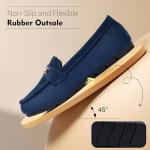 XRKJ Loafers for Women Comfortable Slip On Flats with Memory Foam Insole for Daily Wearing (Blue Suede 9)