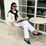 DREAM PAIRS Flats for Women Pointed Toe Foldable Knit Ballet Flats Comfortable Slip-On Dress Shoes Elegant Bow Flats for Work Office Business Casual Travel,Size 10,Navy,SDFA26001W