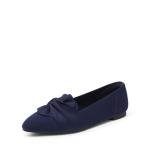 DREAM PAIRS Flats for Women Pointed Toe Foldable Knit Ballet Flats Comfortable Slip-On Dress Shoes Elegant Bow Flats for Work Office Business Casual Travel,Size 10,Navy,SDFA26001W