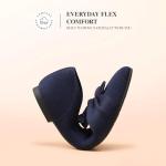DREAM PAIRS Flats for Women Pointed Toe Foldable Knit Ballet Flats Comfortable Slip-On Dress Shoes Elegant Bow Flats for Work Office Business Casual Travel,Size 10,Navy,SDFA26001W