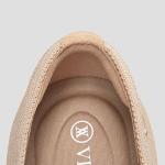 VIVAIA Margot Mary Jane Women Flat Shoes Comfortable Slip on Square-Toe Ballet Flats with Arch Support Washable Shoe Almond Size 8