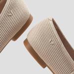 VIVAIA Margot Mary Jane Women Flat Shoes Comfortable Slip on Square-Toe Ballet Flats with Arch Support Washable Shoe Almond Size 8