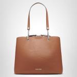 Calvin Klein Garnet Triple Compartment Tote, Caramel, One Size