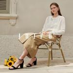 IDIFU Black Heels for Women Cookie-MI Block Heels 3 Inch Sandals Chunky Open Toe Heel Wedding Homecoming Dress Shoes for Women Brides Ladies(Black Nubuck, 8 B(M) US)