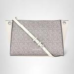 Calvin Klein Reyna Crossbody, Almond/Taupe/White Logo