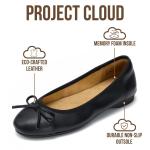 Project Cloud Ballet Flats for Women Shoes - Memory Foam Insole and Lightweight Mary Jane Flats - Non-Slip and Comfortable Womens Shoes (Ashley,BLK,8)