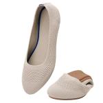poemlady Women’s Ballet Flat Shoes Dress Knit Round Toe Slip On Ballerina Walking Flats Shoes for Woman Casual Comfort Soft