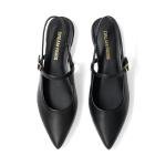 DREAM PAIRS Women's Slingback Dress Pointed Toe Flats Ballet Mary Jane Flat Shoes with Buckle Strap Low Heel Dressy Flats,Size 7,Black,SDFA26008W