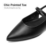 DREAM PAIRS Women's Slingback Dress Pointed Toe Flats Ballet Mary Jane Flat Shoes with Buckle Strap Low Heel Dressy Flats,Size 7,Black,SDFA26008W