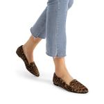 DREAM PAIRS Women's Pointed Toe Slip-On Dressy Flat Shoes Comfortable Business Casual Dress Shoes for Office Work,Size 9.5,Leopard,DWUMSP2502