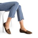 DREAM PAIRS Women's Pointed Toe Slip-On Dressy Flat Shoes Comfortable Business Casual Dress Shoes for Office Work,Size 9.5,Leopard,DWUMSP2502