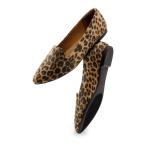 DREAM PAIRS Women's Pointed Toe Slip-On Dressy Flat Shoes Comfortable Business Casual Dress Shoes for Office Work,Size 9.5,Leopard,DWUMSP2502