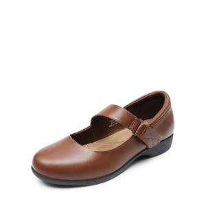 DREAM PAIRS Womens Ballet Mary Jane Flats, Comfortable Business Office Dress Shoes for Women Dressy and Work with Ankle Strap,Size 10,Brown,SDFA2407W