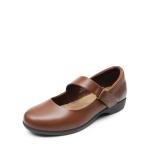 DREAM PAIRS Womens Ballet Mary Jane Flats, Comfortable Business Office Dress Shoes for Women Dressy and Work with Ankle Strap,Size 10,Brown,SDFA2407W