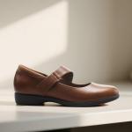 DREAM PAIRS Womens Ballet Mary Jane Flats, Comfortable Business Office Dress Shoes for Women Dressy and Work with Ankle Strap,Size 10,Brown,SDFA2407W