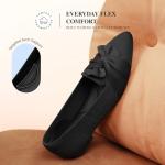 DREAM PAIRS Flats for Women Pointed Toe Foldable Knit Ballet Flats Comfortable Slip-On Dress Shoes Elegant Bow Flats for Work Office Business Casual Travel,Size 10,Black,SDFA26001W