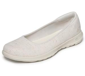 Skechers Women's Go Walk Lite-Susie Ballet Flat, Natural, 8