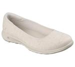 Skechers Women's Go Walk Lite-Susie Ballet Flat, Natural, 8