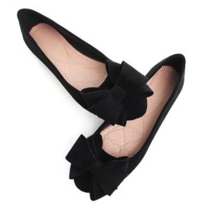 TN TANGNEST Women Round Toe Bowknot Flats Comfortable Slip On Ballet Flat Shoes Black 39(7.5)