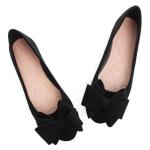 TN TANGNEST Women Round Toe Bowknot Flats Comfortable Slip On Ballet Flat Shoes Black 39(7.5)