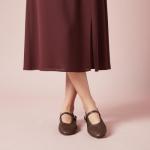 CUSHIONAIRE Bistro Mary Jane Flats for Women, Woven Ballet Flats Shoes with Strap and Memory Foam for All-Day Comfort, Brown 8