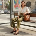 CUSHIONAIRE Bistro Mary Jane Flats for Women, Woven Ballet Flats Shoes with Strap and Memory Foam for All-Day Comfort, Brown 8