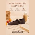 CUSHIONAIRE Bistro Mary Jane Flats for Women, Woven Ballet Flats Shoes with Strap and Memory Foam for All-Day Comfort, Brown 8
