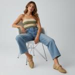 CUSHIONAIRE Gabby Woven Mary Jane Ballet Flats for Women, Comfortable Dressy Flat Shoes with Adjustable Gold-Tone Buckle and Memory Foam Cushioning, TAN 8