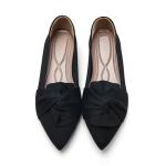 HIULYCENCE Women's Flats Shoes Pointed Toe Ballet Flats with Bow Comfortable Knit Dressy Flats Black US9