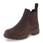 CUSHIONAIRE Women's Britain Chelsea Boots. Soft Vegan Leather, Non-Slip Sole, Memory Foam, Back Pull Tab, Ankle Boots for Women, ESPRESSO 8