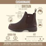 CUSHIONAIRE Women's Britain Chelsea Boots. Soft Vegan Leather, Non-Slip Sole, Memory Foam, Back Pull Tab, Ankle Boots for Women, ESPRESSO 8