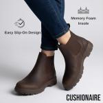 CUSHIONAIRE Women's Britain Chelsea Boots. Soft Vegan Leather, Non-Slip Sole, Memory Foam, Back Pull Tab, Ankle Boots for Women, ESPRESSO 8