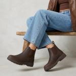 CUSHIONAIRE Women's Britain Chelsea Boots. Soft Vegan Leather, Non-Slip Sole, Memory Foam, Back Pull Tab, Ankle Boots for Women, ESPRESSO 8