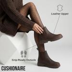 CUSHIONAIRE Women's Britain Chelsea Boots. Soft Vegan Leather, Non-Slip Sole, Memory Foam, Back Pull Tab, Ankle Boots for Women, ESPRESSO 8