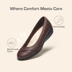 DREAM PAIRS Women's Ballet Flats Business Office Work Dress Shoes Comfortable Dressy Flats for Women,Size 9,Brown,DWUMFA2503