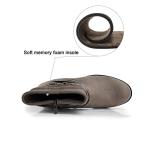 VJH confort Women's Mid Calf Boot,Round Toe Low Heel Comfort Slouchy Bootie with Side Zipper Buckle Strap(griege,8)