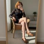 CUSHIONAIRE Windsor Woven Womens Flats with Adjustable Strap – Comfortable Mary Jane Ballet Flats for Women, Cognac 8.5