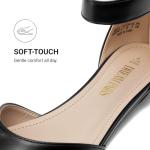 DREAM PAIRS Women's Low Wedge Pointed Toe Ankle Strap Dress Comfortable Casual Flats Shoes,Size 10,Black/Pu,AMIGA