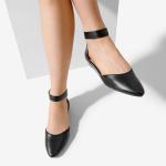 DREAM PAIRS Women's Low Wedge Pointed Toe Ankle Strap Dress Comfortable Casual Flats Shoes,Size 10,Black/Pu,AMIGA