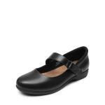 DREAM PAIRS Womens Ballet Mary Jane Flats, Comfortable Business Office Dress Shoes for Women Dressy and Work with Ankle Strap,Size 9W,Black,DWUWFA2502