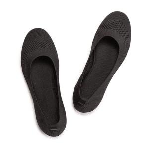 Frank Mully Women’s Ballet Flat Shoes Knit Dress Shoes Round Toe Slip On Ballerina Flats for Woman Low Wedge Comfort Soft,Black,12