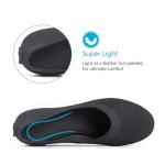 Frank Mully Women’s Ballet Flat Shoes Knit Dress Shoes Round Toe Slip On Ballerina Flats for Woman Low Wedge Comfort Soft,Black,12