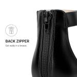 DREAM PAIRS Women's Low Wedge Pointed Toe Ankle Strap Dress Comfortable Casual Flats Shoes,Size 7,Black/Pu,AMIGA