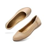 DREAM PAIRS Women’s Comfortable Ballet Dressy Work Flats, Round Toe Slip On Office Shoes,Size 8.5,Nude,SDFA2312W