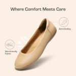 DREAM PAIRS Women’s Comfortable Ballet Dressy Work Flats, Round Toe Slip On Office Shoes,Size 8.5,Nude,SDFA2312W
